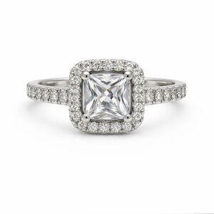 S925 Pavé Princess Cut Ring